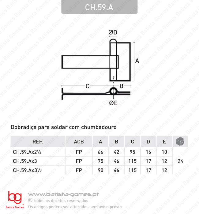 Dobradi�a de soldar com chumbadouro - A�O